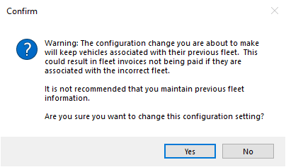 The configuration change confirmation prompt.