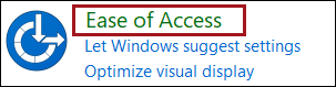 The ease of access link in the windows control panel.