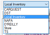 The supplier dropdown list expanded. 