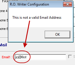 The error message that the email address is not valid pointing to an invalid email address in one of the fields.