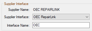 Supplier interface fields for OEC.