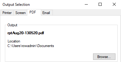 The PDF tab of the printing window showing the standard name.