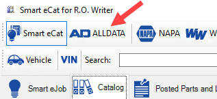 ALLDATA in the Smart eCat toolbar.