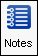 The Notes button in the toolbar.