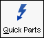 The quick parts button in the main toolbar. 