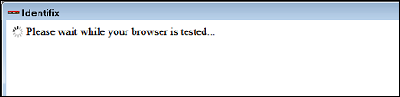 The Identifix window notifying you that the browser is being tested.