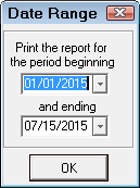 The date range window for reports. 