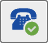 The phone icon with a green checkmark.