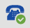 The phone button with a green checkmark.