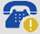 The phone icon with an exclamation point inside a yellow circle in front of the phone.