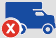 The truck icon with a white x inside a red circle in front of the truck.