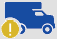The truck icon with a white exclamation inside a yellow circle in front of the truck.