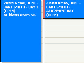 The scheduler window showing two appointments for the customer.