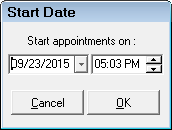 The Start Date window.