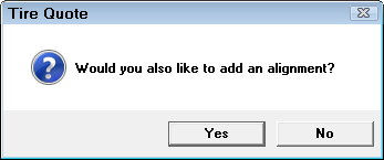 The prompt that asks you if you would like to add an alignment to the ticket.