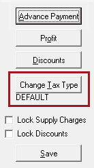 The Change Tax Type button with the tax type displayed underneath.