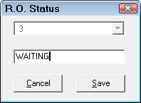 The RO Status window.