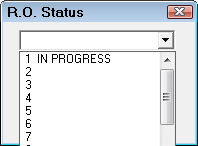 The dropdown list expanded to show the new status on the numbered line.