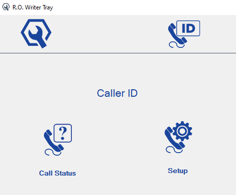 The Caller ID window in RO Tray.