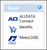 The Repair section in the Quick Launch with icons.