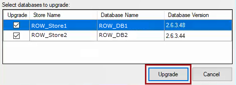 The databases in the middle of the window.