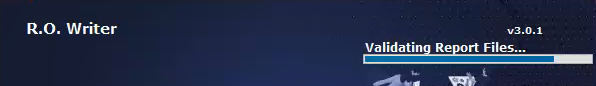 Validating reports progress bar on the launch screen.