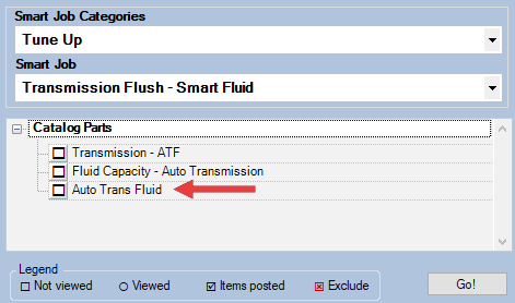 The required catalog parts for ATF.