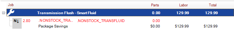 The non-stock part posted to the ticket.