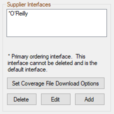 OReilly in the Supplier Interfaces section.