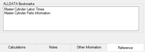 Bookmarks saved on the Reference tab.