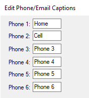 The label configuration for phone fields. 