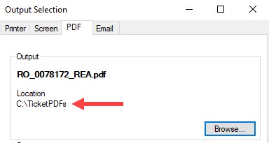 The PDF tab with a custom location.