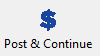 The Post and Continue toolbar button.