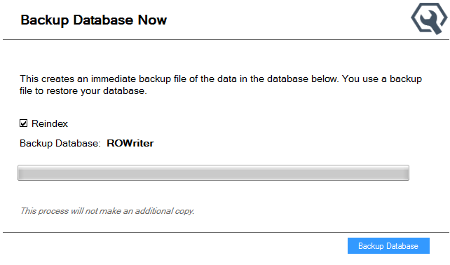 The Backup Database Now window.