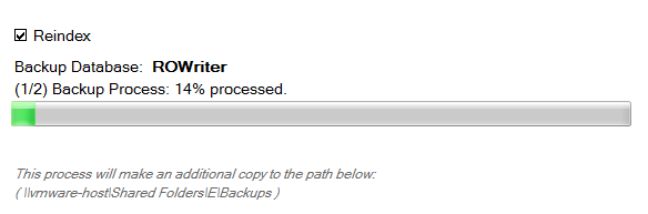 The backup process starting.