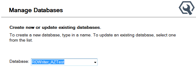 The database name highlighted.