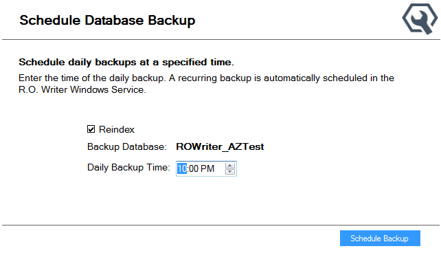 The schedule daily backup section circled on the installation window.