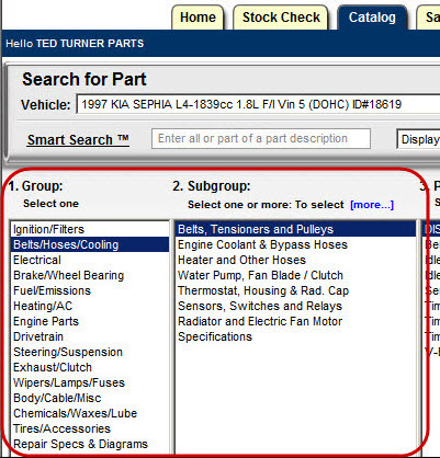 the Group/Subgroup columns