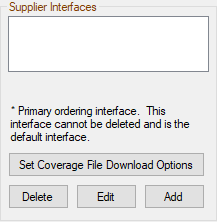 The Supplier Interfaces section blank.