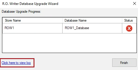 The error log link circled.