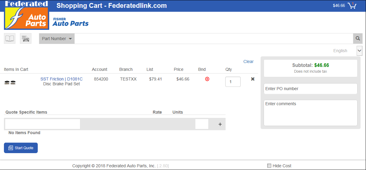 A picture of the Federated shopping cart.