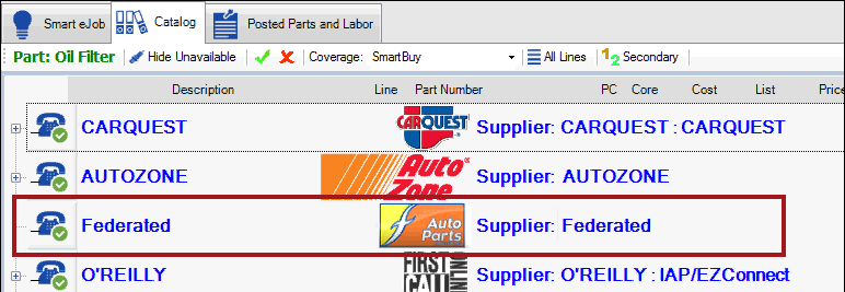 The Federated section with a green checkmark on the phone icon.