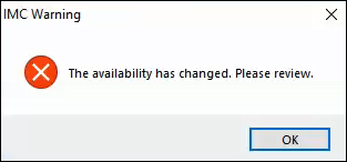 The message that tells you that the availability has changed.