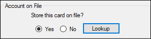 The Account on File section with Yes selected.
