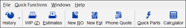 The menu bar and toolbar on the main dashboard in 2.4 showing the ALT key indicators underlined.