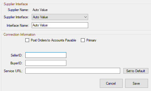 The interface information for Auto Value and Bumper to Bumper suppliers.