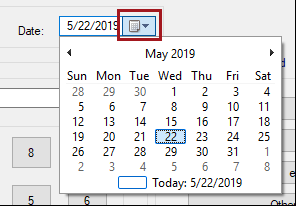 The Calendar view from a date field.