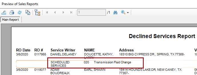 The labor information in the sub-row circled.