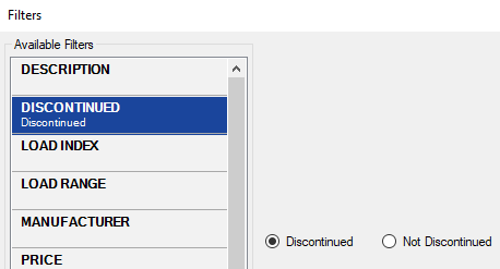 The Discontinued filter for has rebates.