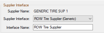 Generic Tire Supplier Interface configured. 